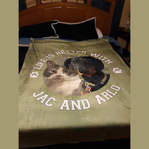 Image of ▶ Best Friends Blanket "Life Is Better With"