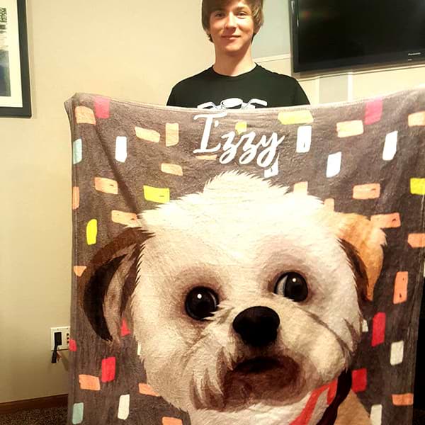 Personalized Christmas Gift For Dog Lovers, Xmas Dog Blanket