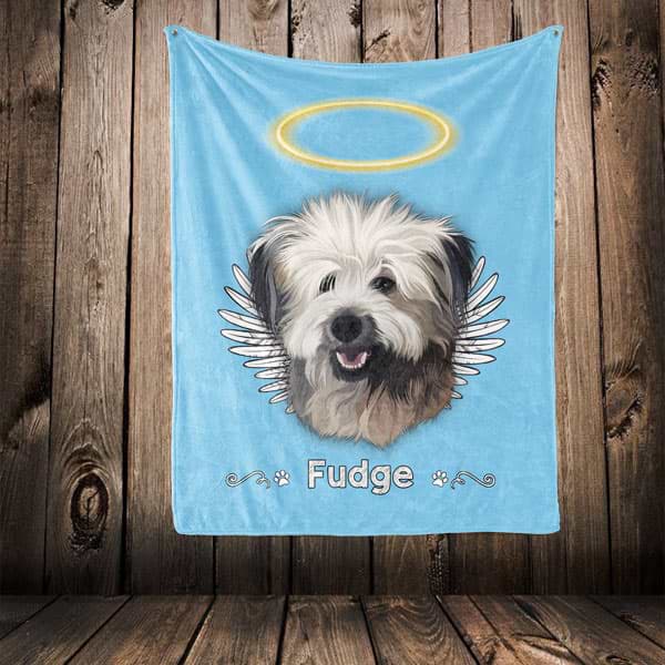 ▶ Pet Memorial Blanket "Halo & Wings"