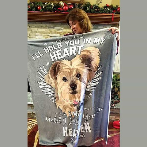 Image of ▶ Pet Memorial Blanket "Hold You In My Heart"